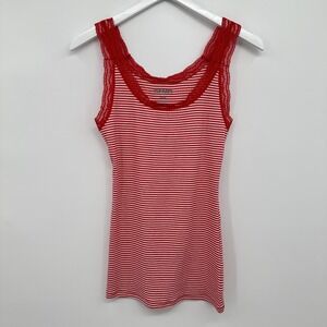 Old Navy Tank Top Cami Womens Medium Lace Trim Stretch Retro Tweenage Mall Goth